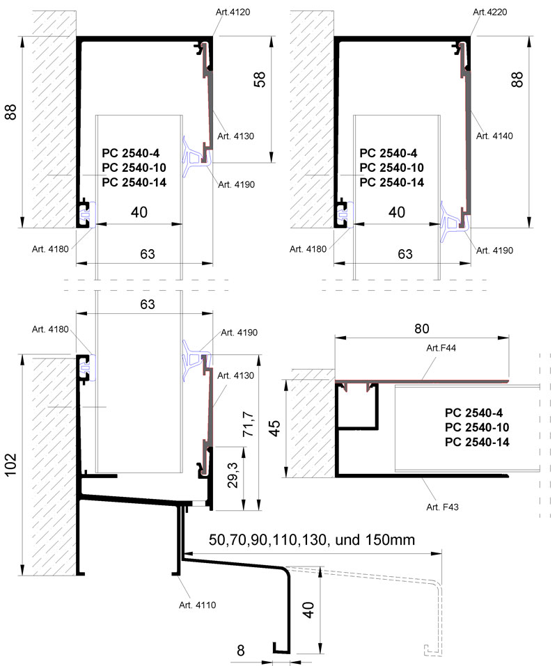 Einbau vorgehängte Fassade VF (Ganzalu)