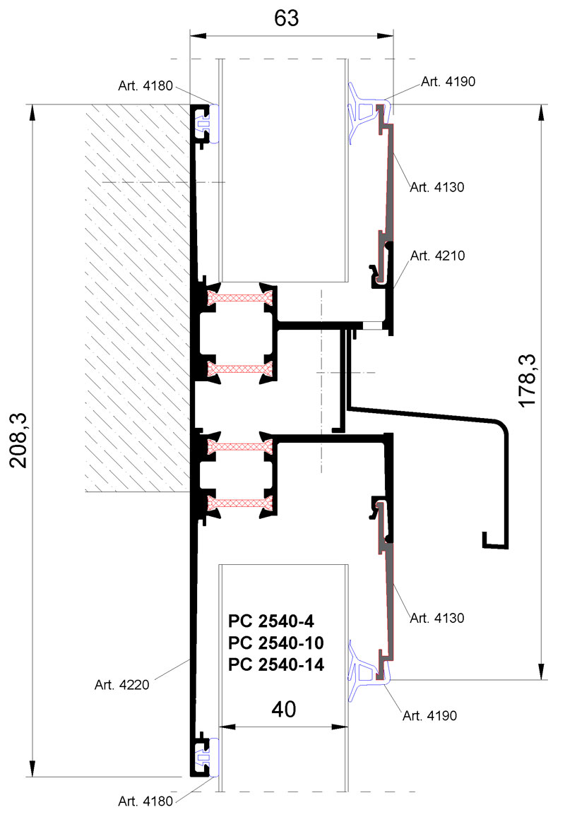 Traversprofil (thermisch getrennt)