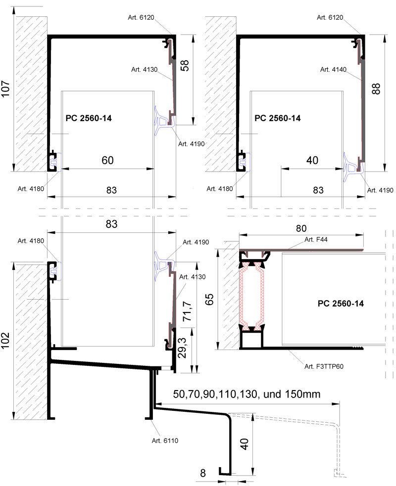 Einbau vorgehängte Fassade VF (Ganzalu)