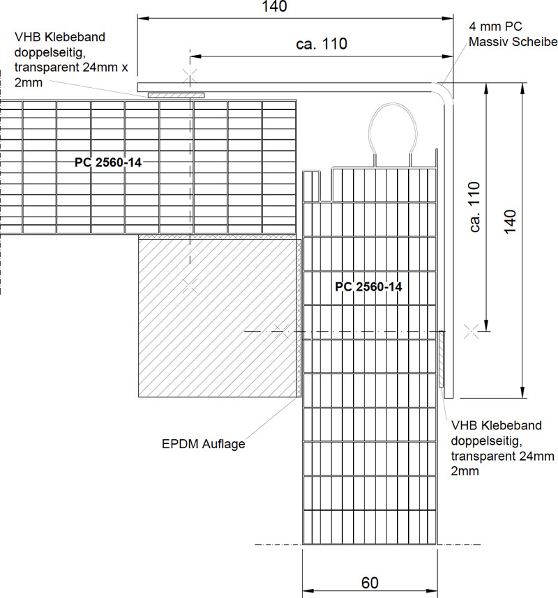 Transparentes Eckprofil