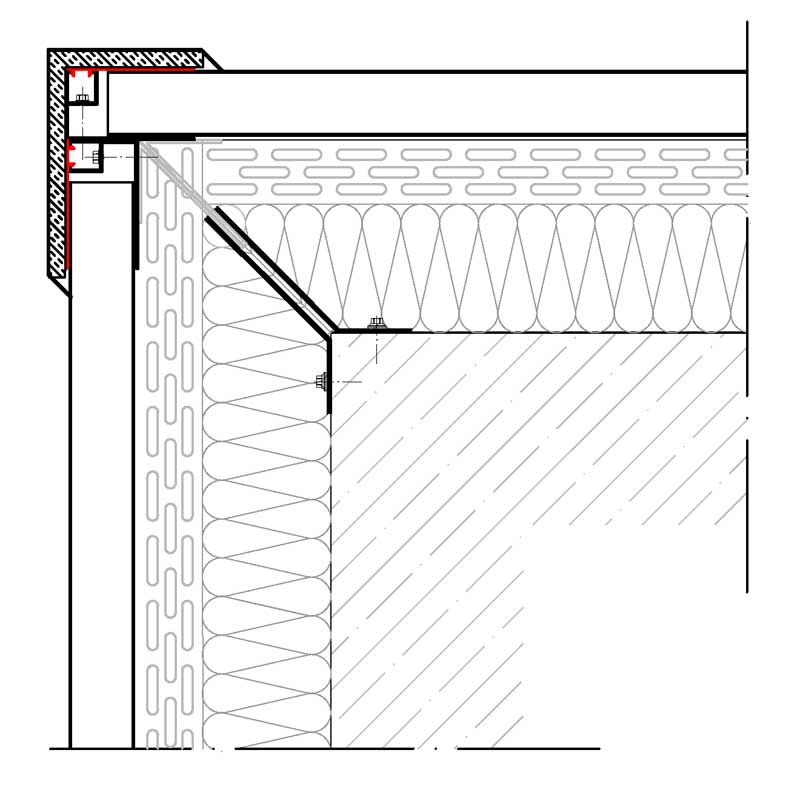 Eckdetail hinterlüftete Fassaden 90°