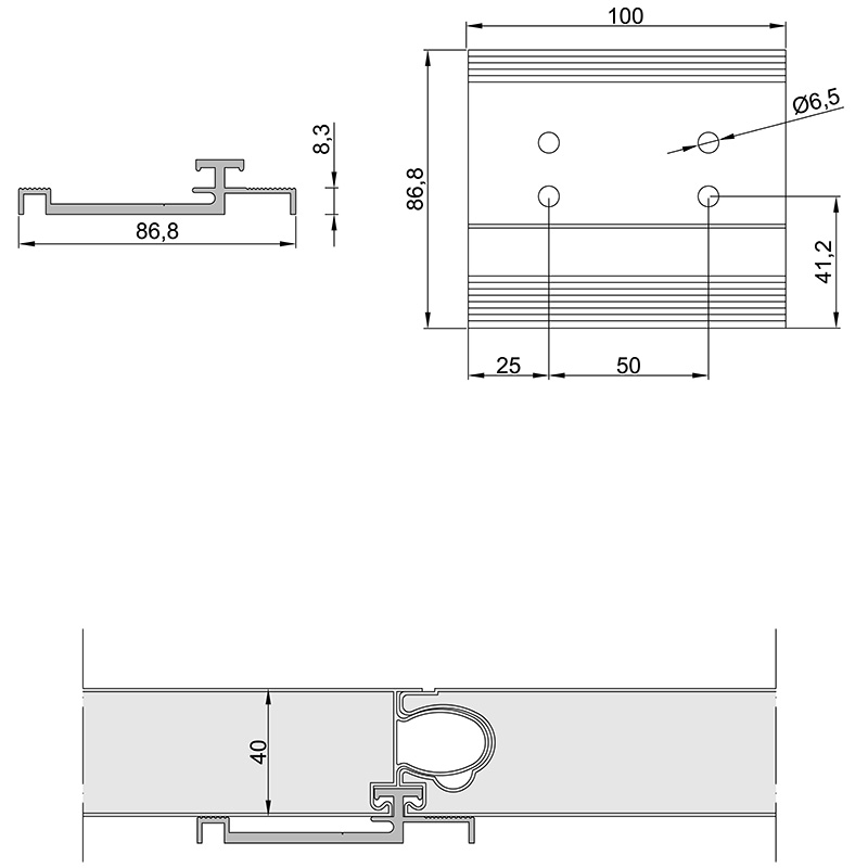 Aluminium Flachsoganker