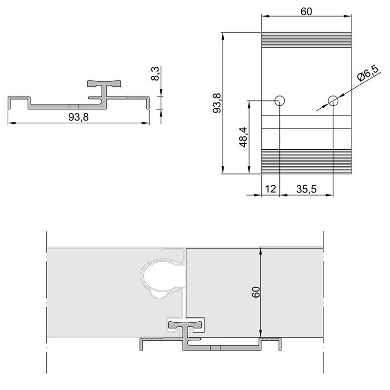 Aluminium Flachsoganker