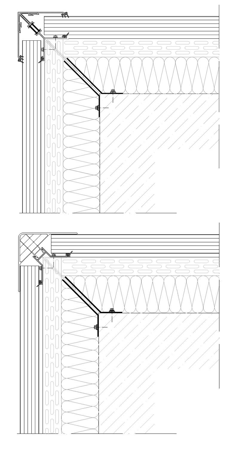 Eckdetail hinterlüftete Fassaden 90°